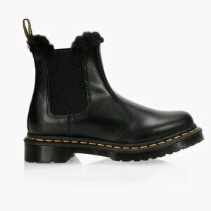 Dr. Martens Women's 2976 Leonore Faux Fur Chelsea Black Size 37